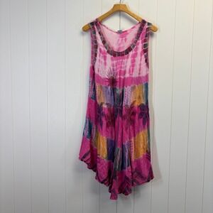 Vintage Shoreline Women Boho Island Tie Dye Dress Size OS Festival Hippie Beach